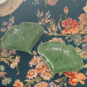 Gingko Stoneware Green Salad/Dessert Plates (2)